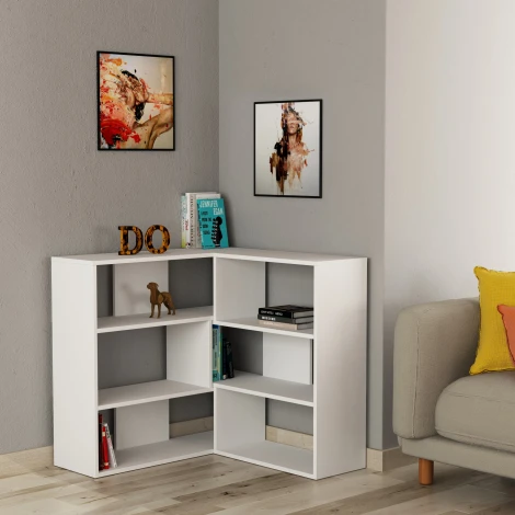 Стеллаж Прямые MOLLY BOOKCASE NO.3 (ЛДСП/Белый) LEVE