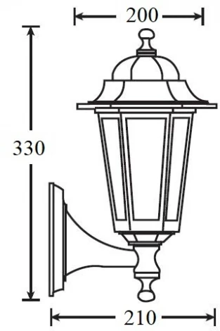 Настенный фонарь уличный IP44 Oasis Light PETERSBURG EM 79801EM Bl (220V, фонарь)