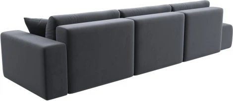 Диван прямой Лига-036 НПБ Модерн Лонг подлокотник справа (Серый/Велюр) Лига Диванов арт.121361