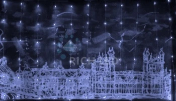 Гирлянда светодиодная Водопад белая 8 режимов свечения 24B, 336 LED, провод прозрачный, IP54 RL-WF3*2C4/1-T/W Rich LED