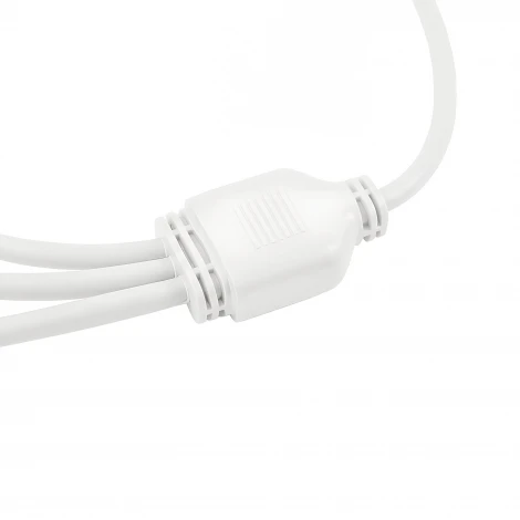 Провод-разветвитель для гирлянд серии F90PRO 0,4м. 3 выхода статика/мерцание IP67 белый Uniel UCX-F90 S3/0.4M/WH