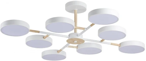 Потолочная люстра на штанге Lumion Brad 5653/99CL белый, дерево LED 144W 3000-6000K 6748Лм 220V