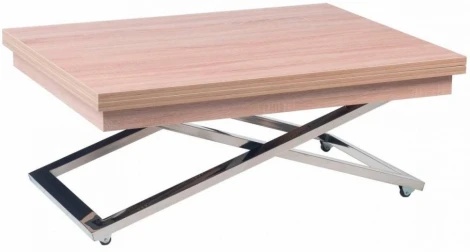 Стол-трансформер Левмар Cross D89/S79 сонома/ опоры нерж.ст.