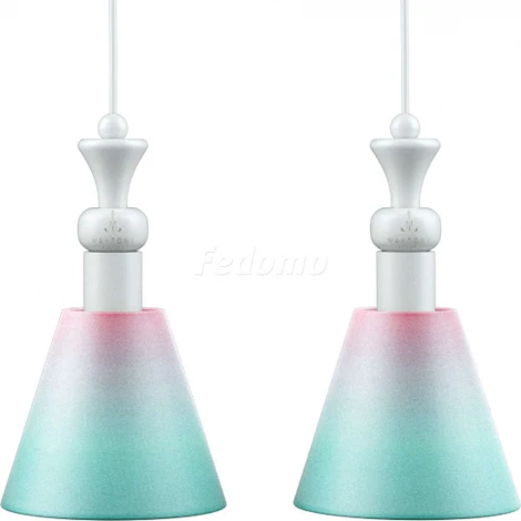 Люстра подвесная Lamp4you, 3 плафона, белый с розовым и бирюзовым