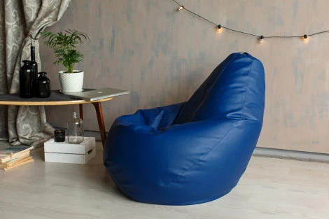 Кресло мешок Dreambag Груша Синяя ЭкоКожа (XL, Классический) 5010321