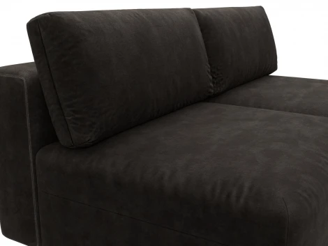 Диван прямой модульный Лига-060 НПБ (ЛДСП,Брус,Фанера/Пластик/Велюр/Коричневый) Лига Диванов 129473