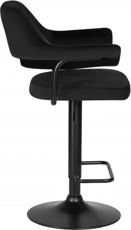 Стул барный DOBRIN CHARLY BLACK (черный велюр (MJ9-101)) 5019_BlackBase-LM BLACK, цвет сиденья черный (MJ9-101), основания