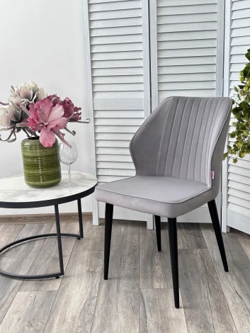 Стул SEATTLE 505-35 Серый, без пальчиковый"/ черный каркас М-City"