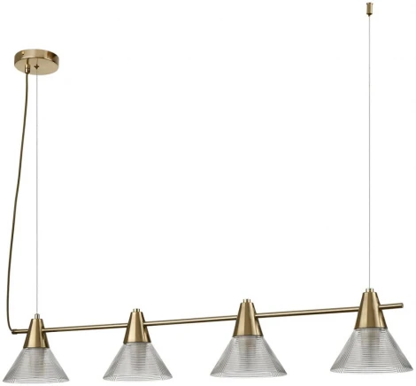 Подвесной светильник Lumion Corne 6596/4A латунь титаниум/прозрачный, металл/стекло E27 4*60W 220V (на проводе)