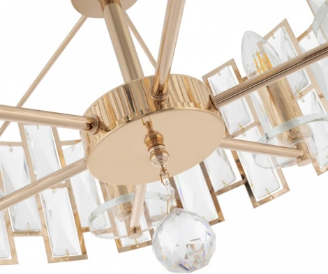 Потолочная люстра хрустальная на штанге Arte Milano Sorrento-4209 374209/6/80/470 GD (220V)