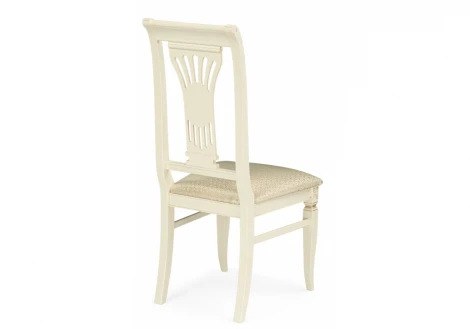 Обеденный стул Woodville Roy слоновая кость / золото патина