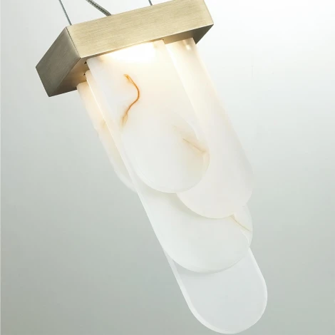 Подвесной светильник Odeon Light Foros 5437/12L бронзовый "брашинг"/металл/смола под алебастр/акрил LED 12W 3000K (220V, на тросе)