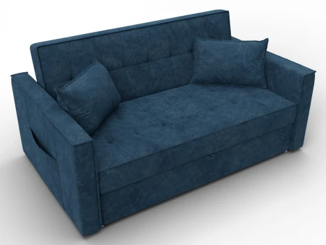 Диван прямой Лига-104 (140) (ЛДСП,Брус,Фанера,Велюр/Синий) Лига Диванов 134866