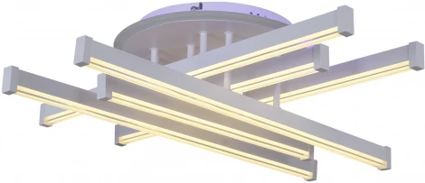 Потолочная люстра светодиодная на штанге с управлением смарфоном и пультом Reluce 01030-0.3-06 WT (регулировка яркости, 220V)