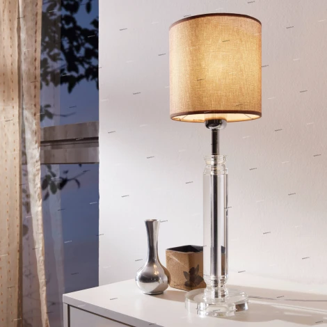 Основание настольной лампы Eglo Glasbury, 1 лампа, хром с прозрачным
