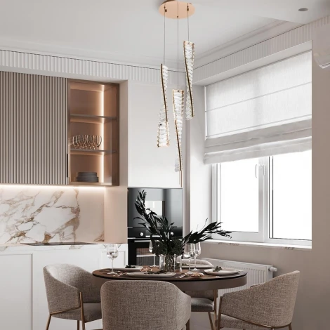 Подвесной светильник светодиодный хрустальный Modelux MODESTYLE MS.88910.3R GD