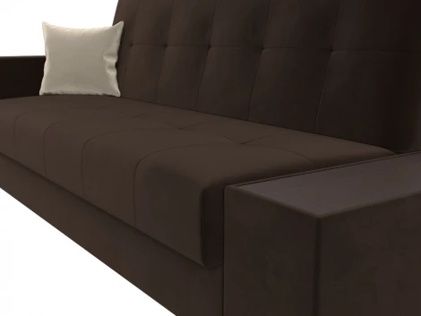 Диван-книжка Лига-020 стол справа (Коричневый,Бежевый/Микровельвет) Лига Диванов арт.118504