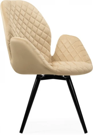 Стул на металлокаркасе Woodville Муат бежевый / черный глянец
