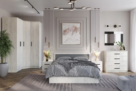 Шкаф БТС угловой Фиеста, Дуб крафт белый