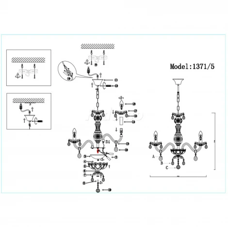 Подвесная люстра J-Light Catalina 1371/5