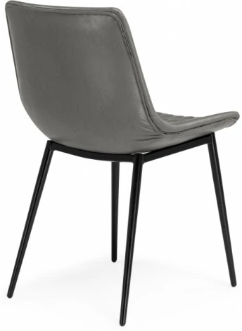 Стул на металлокаркасе Woodville Алеида серая экокожа / черный глянец арт.610746