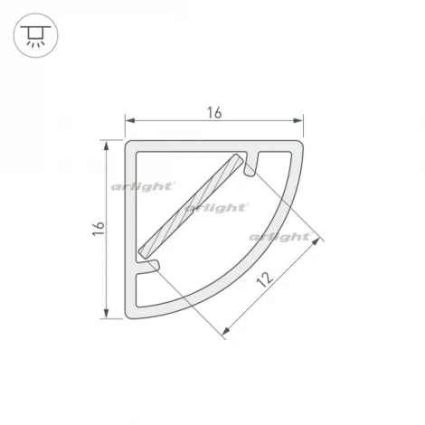 Профиль WPH-KANT-H16-2000 OPAL (Пластик) 023166 Arlight