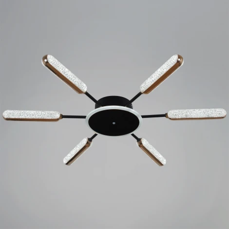 Потолочная люстра светодиодная с пультом с регулировкой цветовой температуры и яркости Reluce 08290-0.3-06 BK+GD