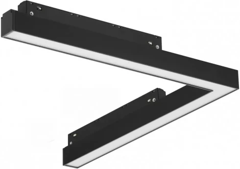 Трековый магнитный светильник угловой 48V iLedex Vision48/22 4822-013-L320-16W-110DG-4000K-BK