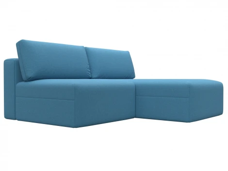 Диван угловой модульный Лига-060 НПБ угол универсальный (ЛДСП,Брус,Фанера/Пластик/Рогожка/Голубой) Лига Диванов 129716