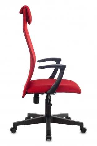 Кресло руководителя Бюрократ KB-8 красный TW-35N TW-97N сетка/ткань с подголов. крестовина пластик