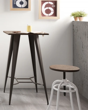 Барный стол La Forma (ex Julia Grup) Malira (Коричневый,Черный/ Сталь,Дерево,Бамбук,Фанера,Металл)