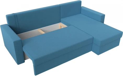 Диван угловой Траумберг Лайт правый угол (Голубой/Рогожка) Лига Диванов арт.121140