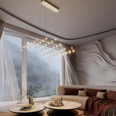 Подвесной светильник Odeon Light Welki 7058/45L нерж/сталь золото LED 3000K 220V (на тросе)