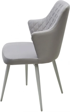 Стул M-City HERMAN 360 град. BM-4 СВЕТЛО-СЕРЫЙ, велюр / белый каркас