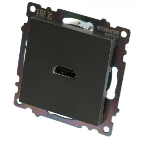 Розетка HDMI (графит) Stekker Катрин 50059