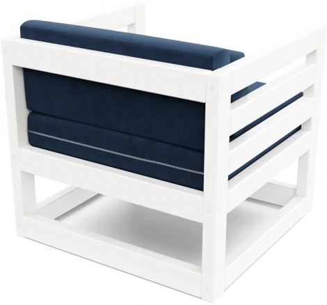 Кресло Arsko Магнус белая эмаль велюр синий