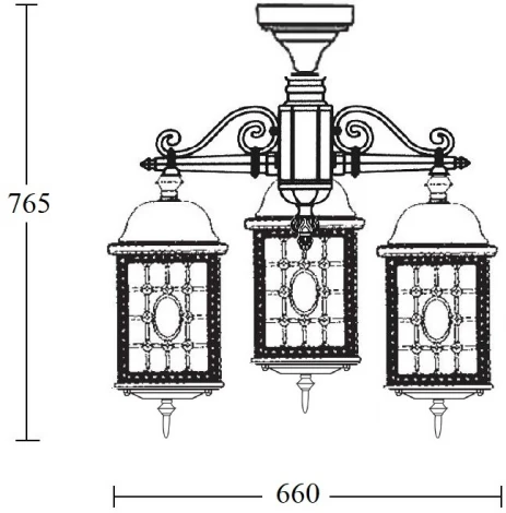 Потолочный светильник уличный Oasis Light LONDON L 64870LA/3 cover Bl (220V, фонарь, IP44)