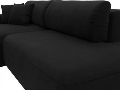 Диван угловой Лига-036 НПБ Модерн левый угол (Черный/Микровельвет) Лига Диванов арт.121399L