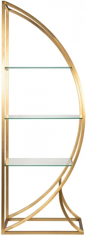 KFG087/2 Стеллаж "Полусфера" прозрачное стекло/золото матовый 71*48*202см Garda Decor