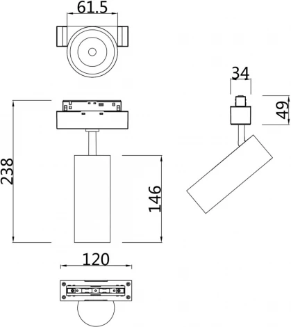 Трековый светильник магнитный Maytoni FOCUS LED TR019-2-15W3K-MG (48V)