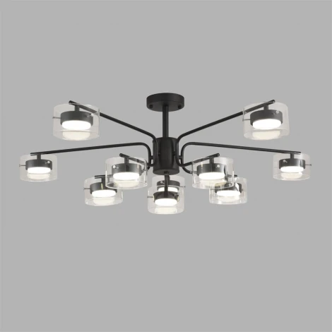 Потолочная люстра на штанге Lumion Natalina 8349/10C черный/прозрачный, металл/стекло LED GX53 10*7W 220V