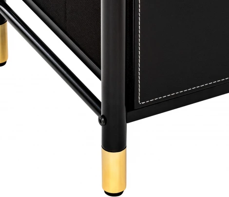 Комод Leset Нирита/Хайди, 9 ящиков, Черный (Сталь,Экокожа/Черный) арт.2500000209772