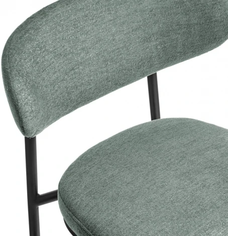 Стул Bradexhome Lucas 2 шалфей шенилл с чёрными ножками
