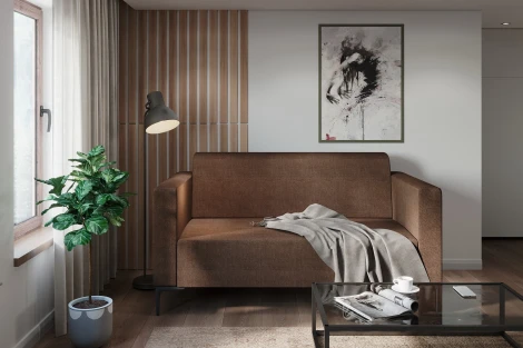 Диван Arsko Ник темно-коричневая рогожка