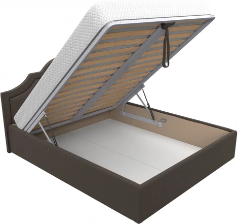 Кровать интерьерная Афина 160 (Коричневый/Рогожка) Лига Диванов арт.123044