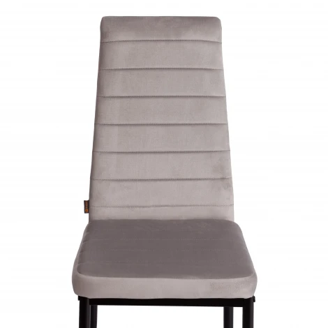 Стул Easy/Изи (мод. JSC02-1)/2 шт. в упаковке металл, флок, 41х52х96см, светло-серый HLR14/черный (Комплект из 2 шт.) Tetchair 24607