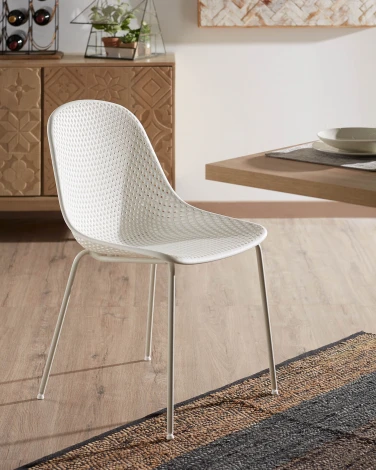 Обеденный стул La Forma (ex Julia Grup) Quinby (Белый/ Сталь,Полипропилен,Пластик,Металл)