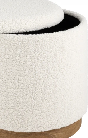 Пуф с ящиком Долли L тедди белый УТ000035337
