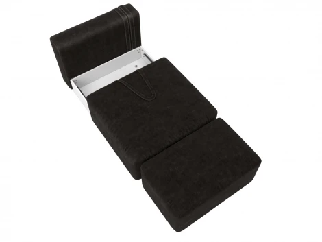 Модули диван и пуф Лига-060 НПБ (ЛДСП,Брус,Фанера,Велюр/Коричневый) Лига Диванов 129606