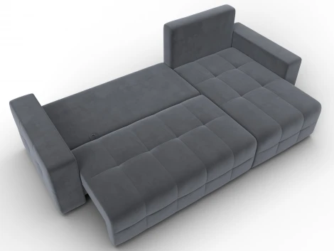 Диван угловой Лига-122 угол универсальный (ДСП,Брус,Велюр/Серый) Лига Диванов 137605